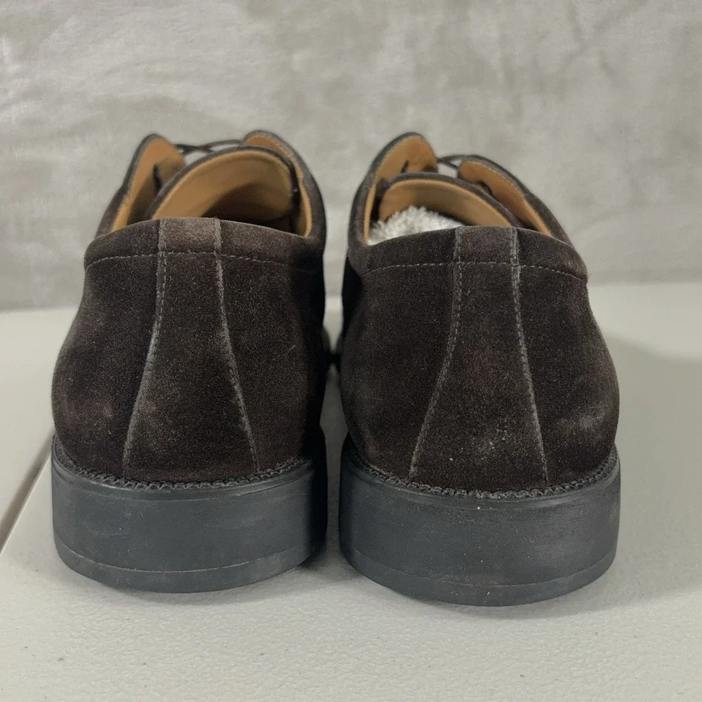 Salvatore Ferragamo Derby Shoes Mens 8.5 Brown Suede Leather Lace Up Italy